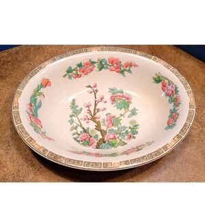John Maddock & Sons Vitreous China Floral Oval Serving Bowl Made in England 10in